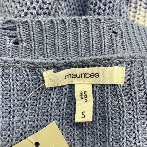 Maurices NWT Blue Tie Dye Destructed Pullover Sweater Size Small - Picture 9 of 13
